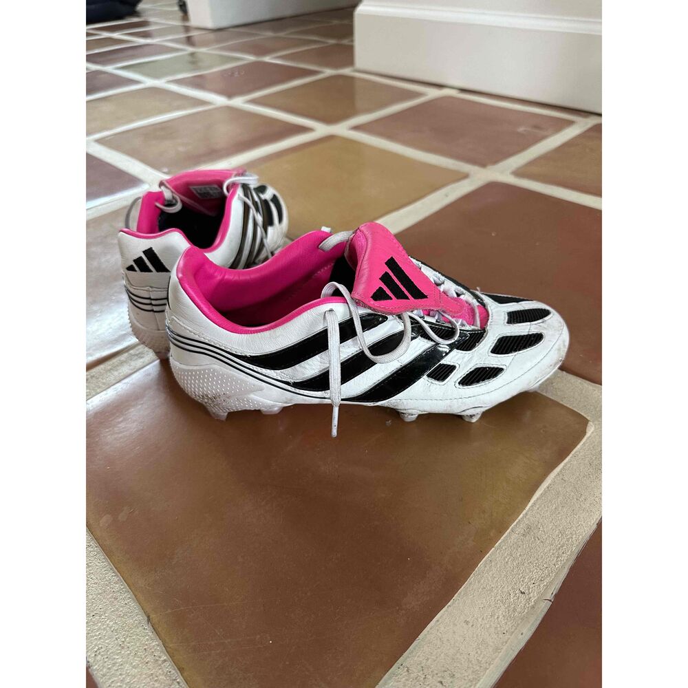 ADIDAS MEN'S PREDATOR PRECISION.1 FG K-LEATHER CLOUD WHITE/PINK/BLACK SIZE 8